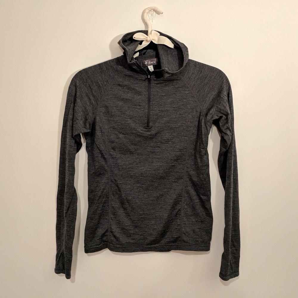 Lightweight Wool 1/4 Zip Longsleeve Hooded Top